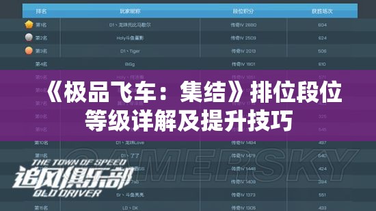 《极品飞车：集结》排位段位等级详解及提升技巧