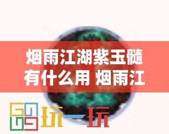 烟雨江湖紫玉髓有什么用 烟雨江湖紫玉髓怎么获得？彻底解析